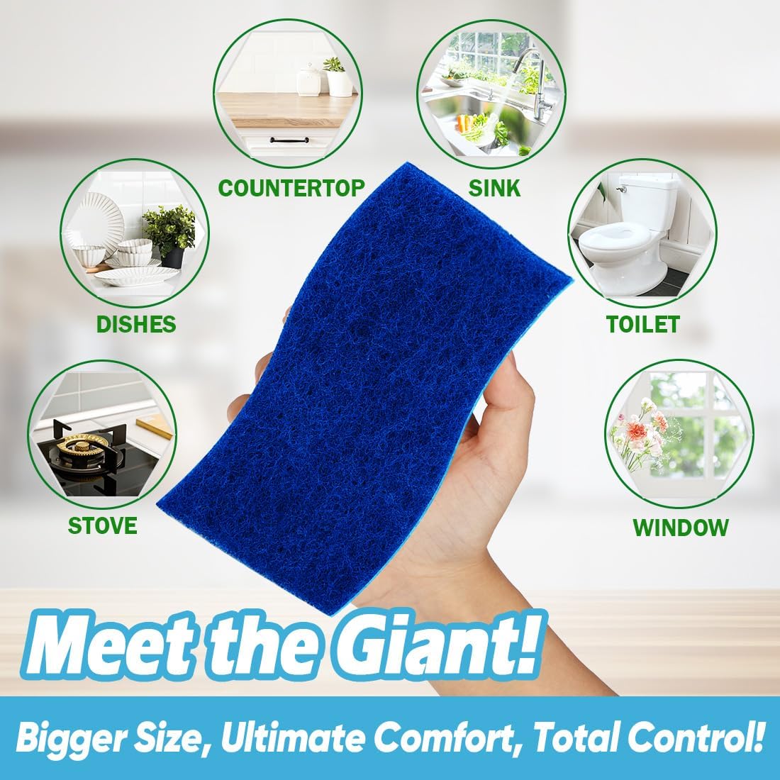 AIDEA XL Sponges Kitchen 12Count, Non-Scratch Scrub Sponges for Dishes
