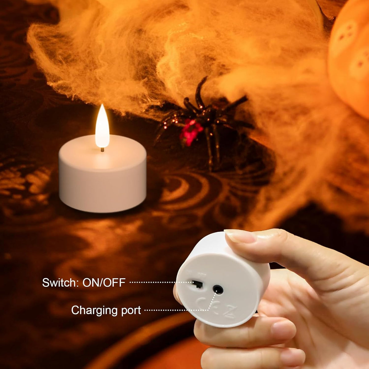 12 Pcs Rechargeable Flameless Votive Candles with Remote and Timer