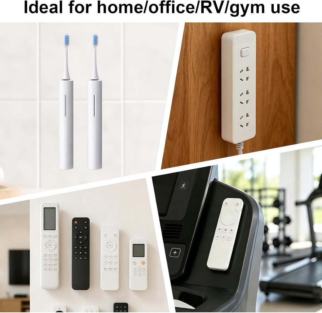 6pcs Magnetic Remote Control Holder, No Drill Wall Mount Silicone TV Remote Holder Self-Adhesive Universal Organizer Storage for Air Conditioner Fan Media AC RV Accessories (Grey)
