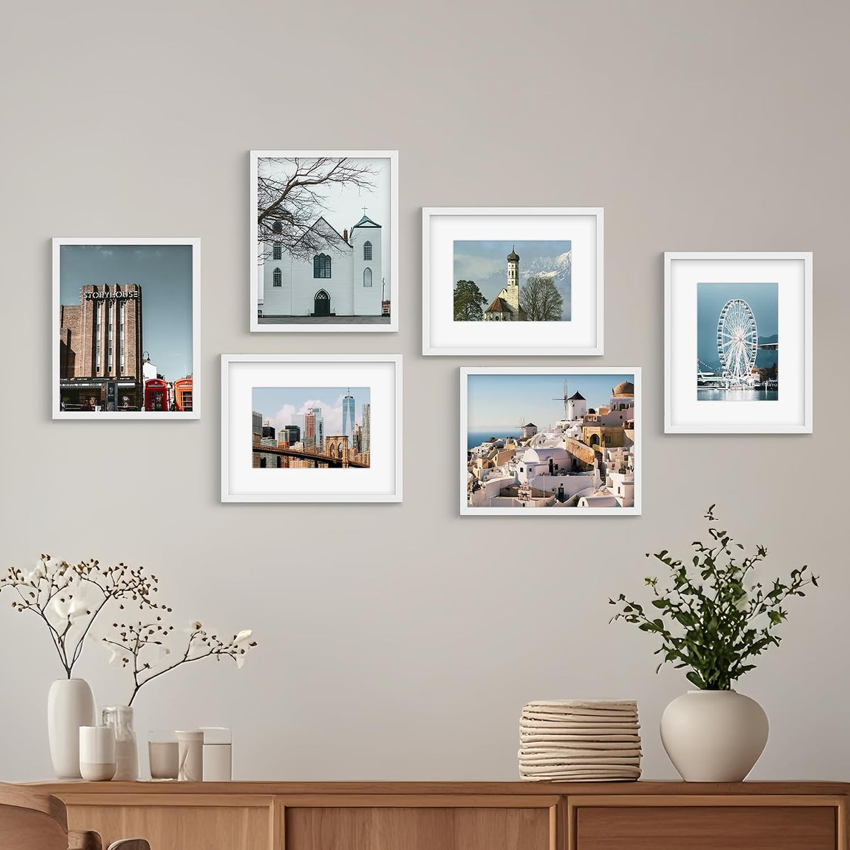 BESCRCL 11x14 Picture Frame Set of 6, Gallery Wall Decor Frames, White