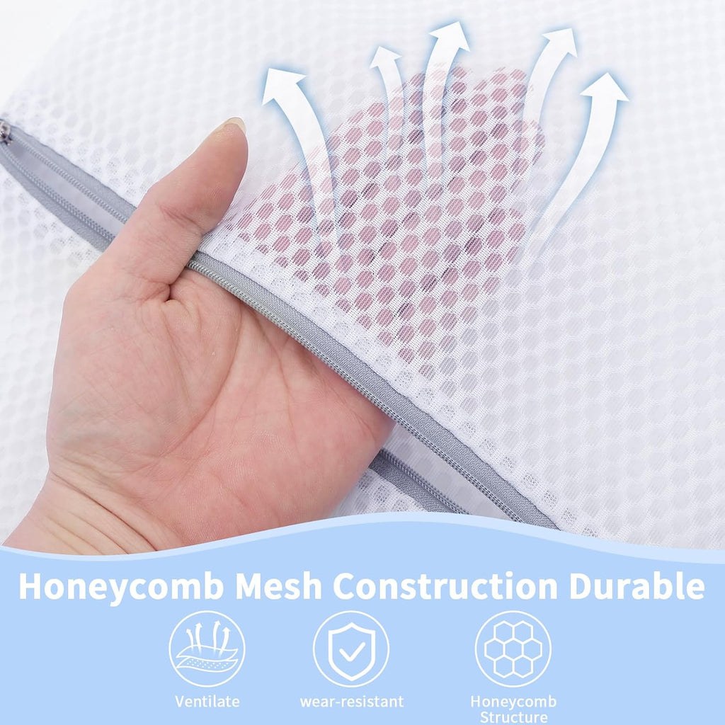 6PCS 12X16IN Laundry Bags Mesh Wash Bags for Strong Zipper