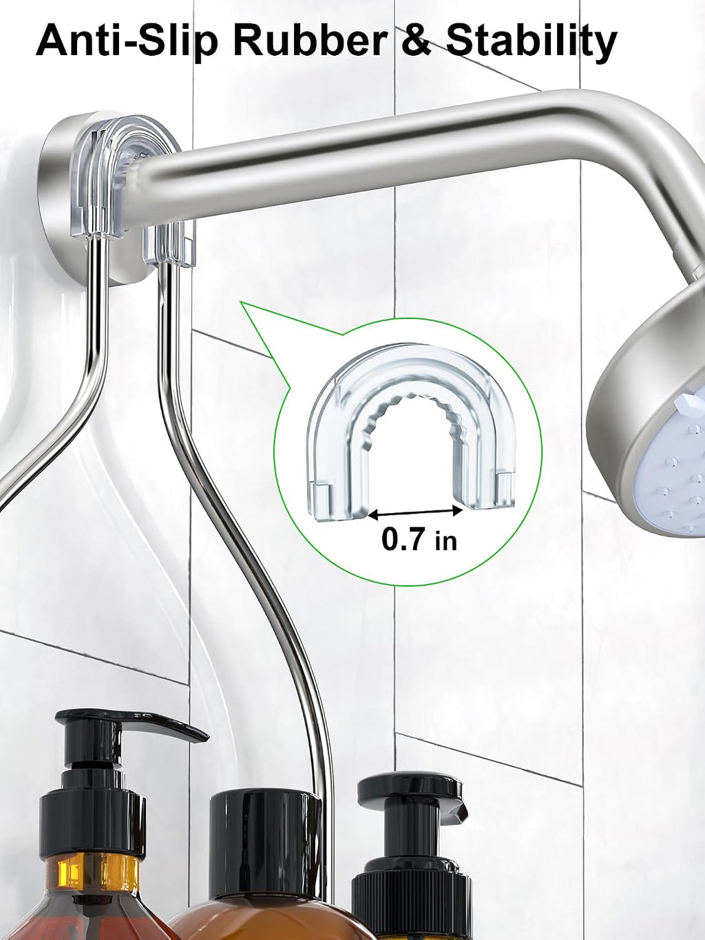 SMARTAKE Hanging Shower Head Caddy, Shower Shelf Organizer, Silver