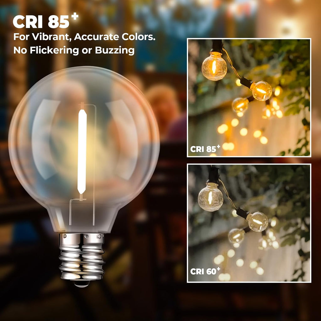 GvvooHome 36 Pack LED G40 Replacement Bulbs for String Lights, Warm White