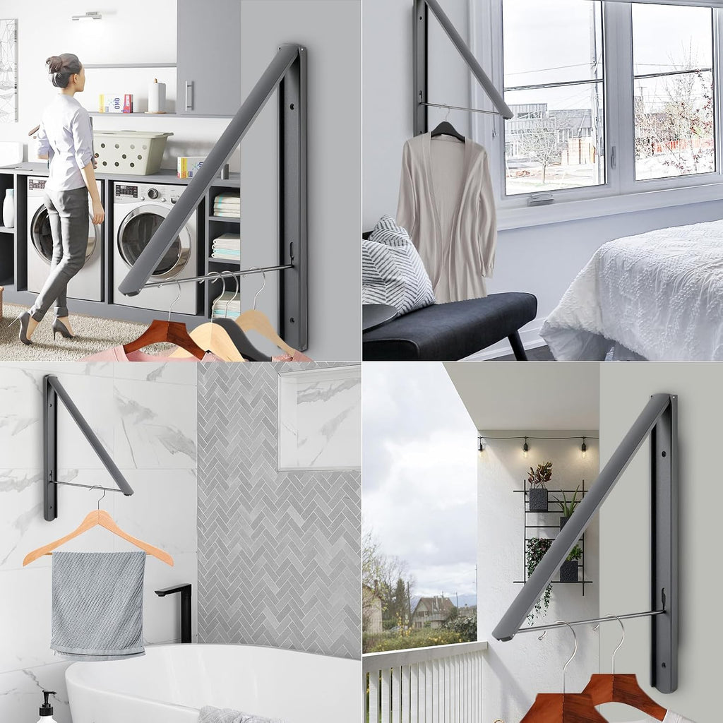 Foldable Clothes Drying Rack, Dark Gray