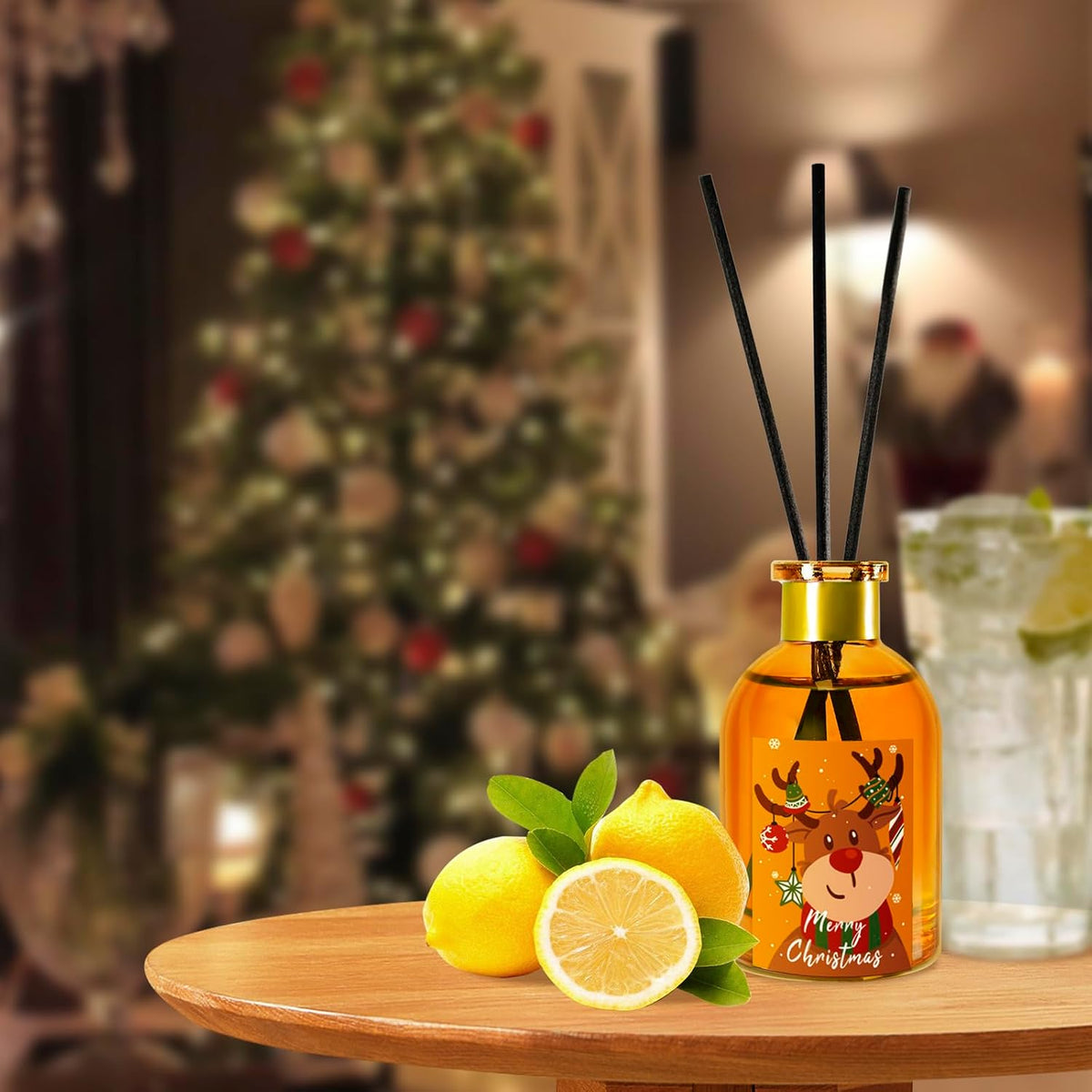 SCENTORINI Christmas Reed Diffuser Set with 18 Reed Sticks (5.3 Fl.oz)
