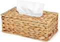 Water Hyacinth Rectangular Tissue Box Cover - Handwoven Natural Decorative Tissue Holder, Fits Standard Rectangular Tissue Boxes for Living Room, Bedroom, Bathroom, Sustainable Home Decor