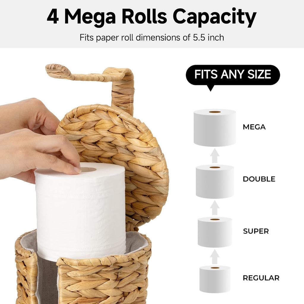 StorageWorks Toilet Paper Holder Stand with Covered, Toilet Paper Stand