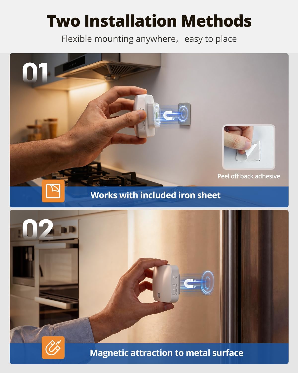 Rechargeable Night Light Backlit, Amber Motion Sensor Light Indoor, 4 Pack