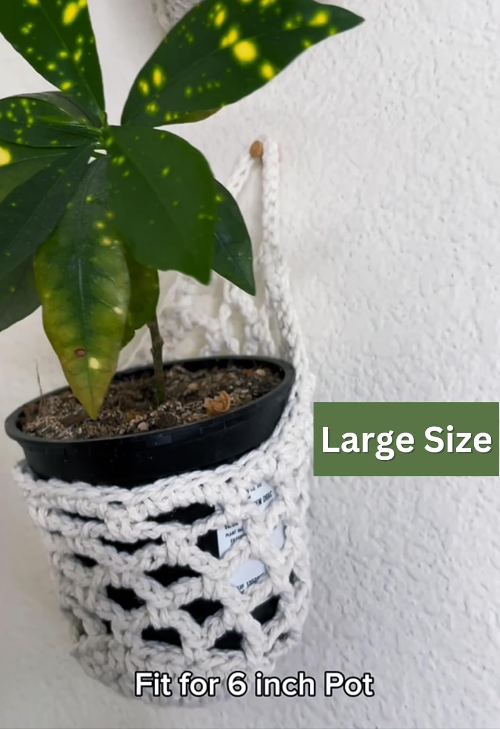 2 Packs Macrame Wall Plant Hanger for 6 in, Small Hanging Plant Basket