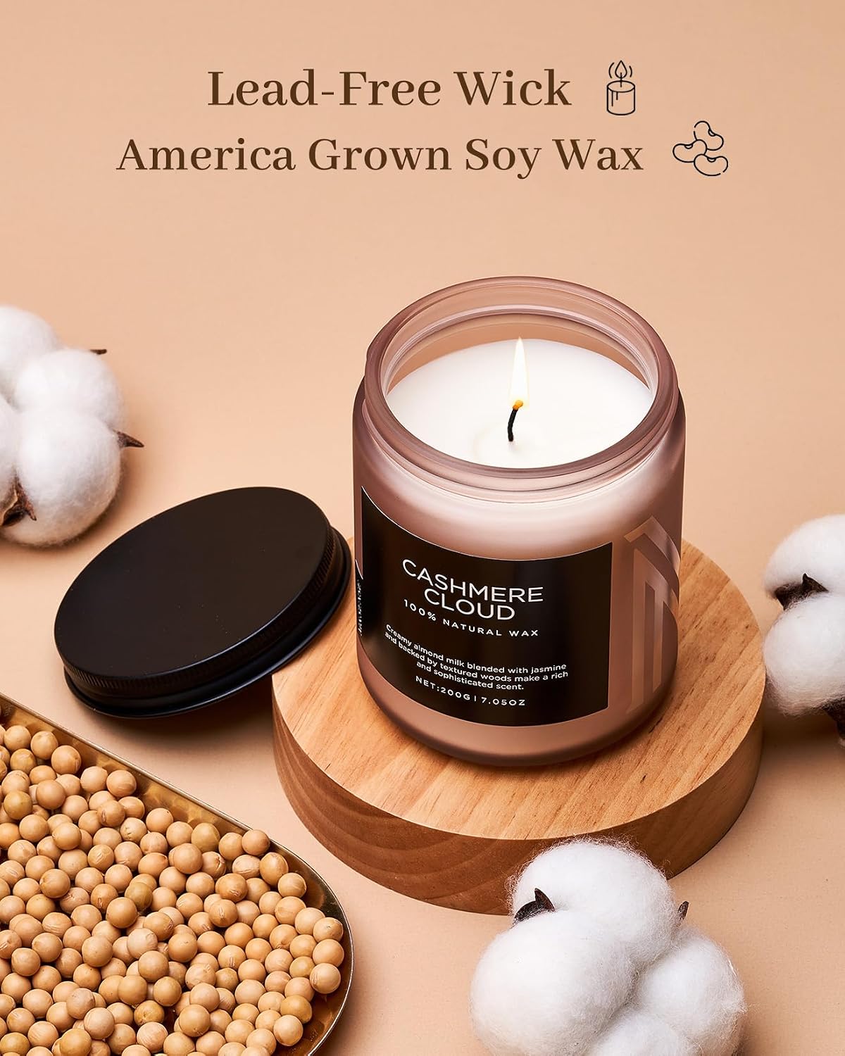 M&SENSE Cashmere Cloud Scented Candles for Home Cozy Winter Gifts Women