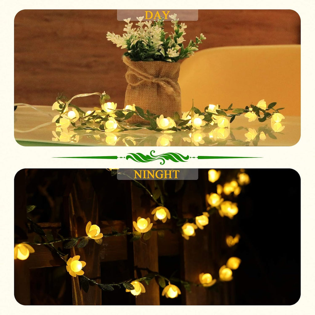 Vigdur Leaf String Lights, 2 Pack Vine Fairy Lights Indoor Battery Operated
