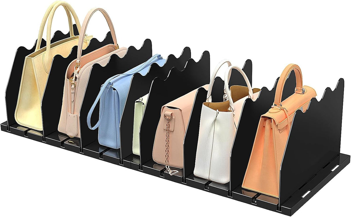 SOYO Adjustable Shelf Dividers for Closet, Purse Organizers for Bag, Black