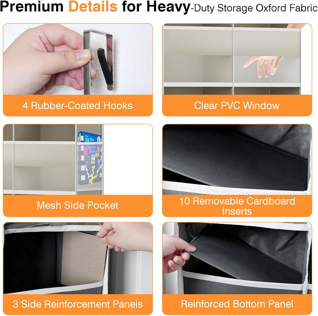 Over The Door Storage Organizer 5 Tiers Extra Large Heavy Duty Oxford Beige