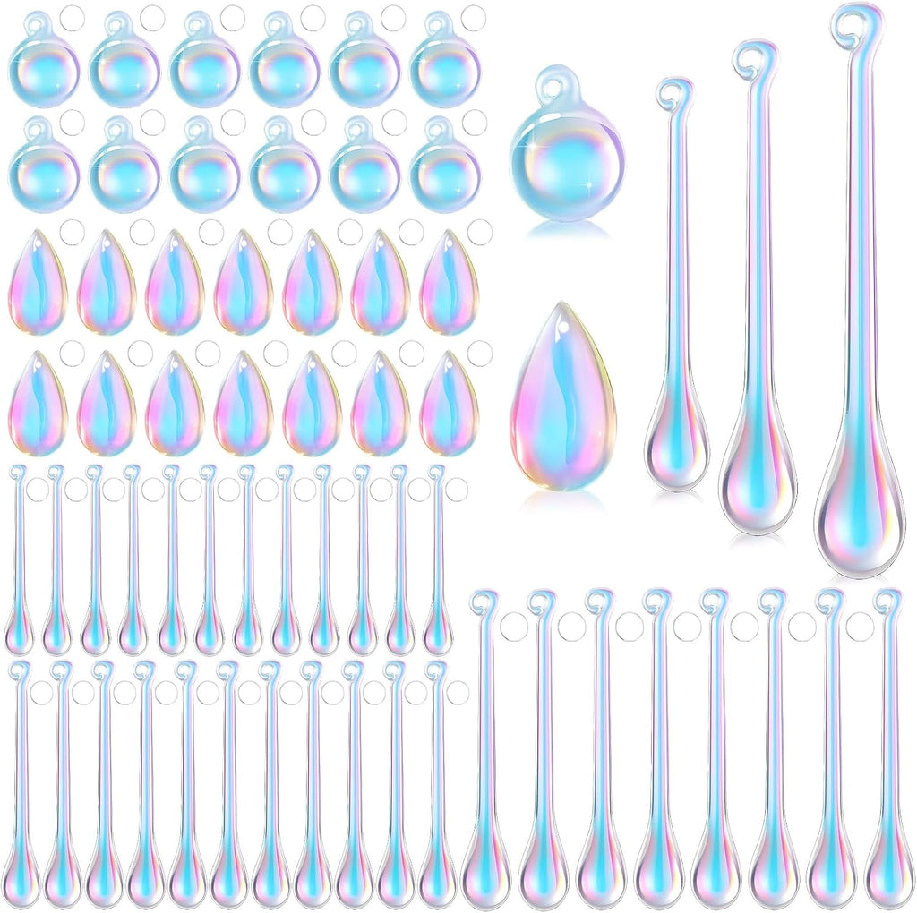 Vercraft 100 Pcs Christmas Tree Acrylic Hanging Ornaments, Laser Color