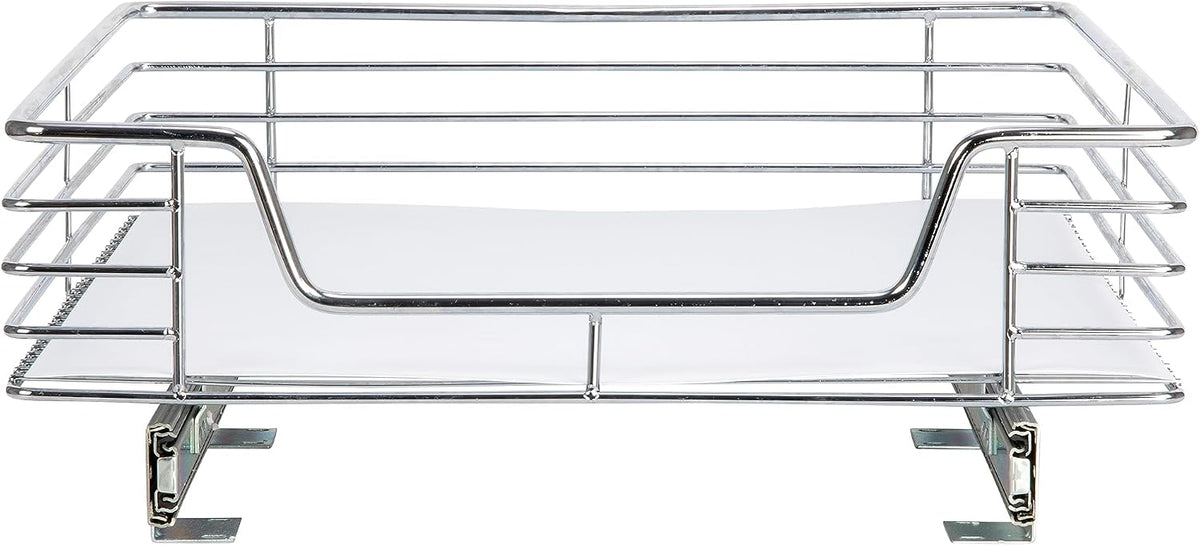 Household Essentials Chrome-Plated Steel Pull-Out Basket with Plastic Liner