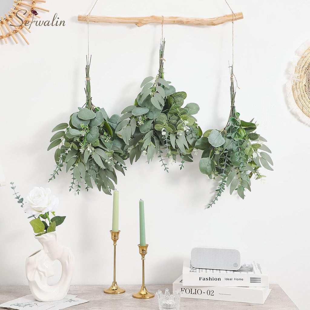 Serwalin 300PCS Mixed Eucalyptus Stems, Greenery Stems for Centerpieces