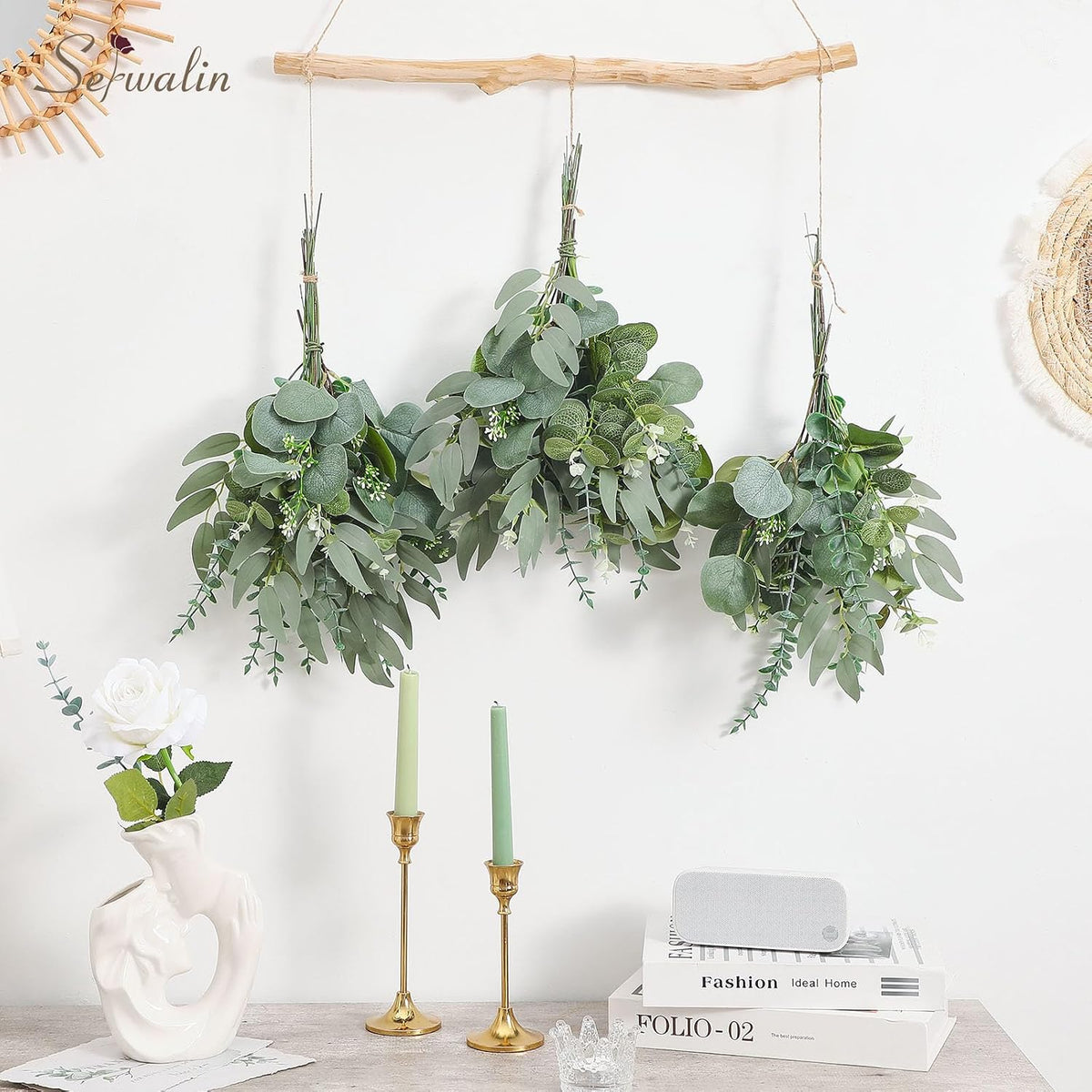 Serwalin 300PCS Mixed Eucalyptus Stems, Greenery Stems for Centerpieces