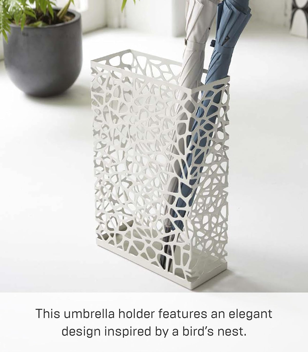 YAMAZAKI Home Nest Umbrella Stand - Storage for Umbrellas and Walking Canes - Rectangle - Steel - Holds Up to 10 Umbrellas