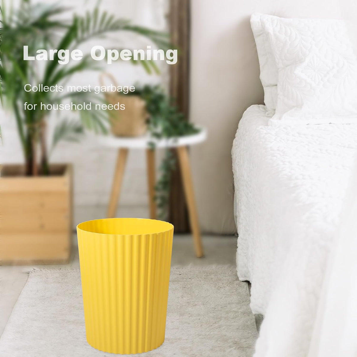 JiatuA Small Bathroom Trash Can Plastic Wastebasket Garbage Can Yellow