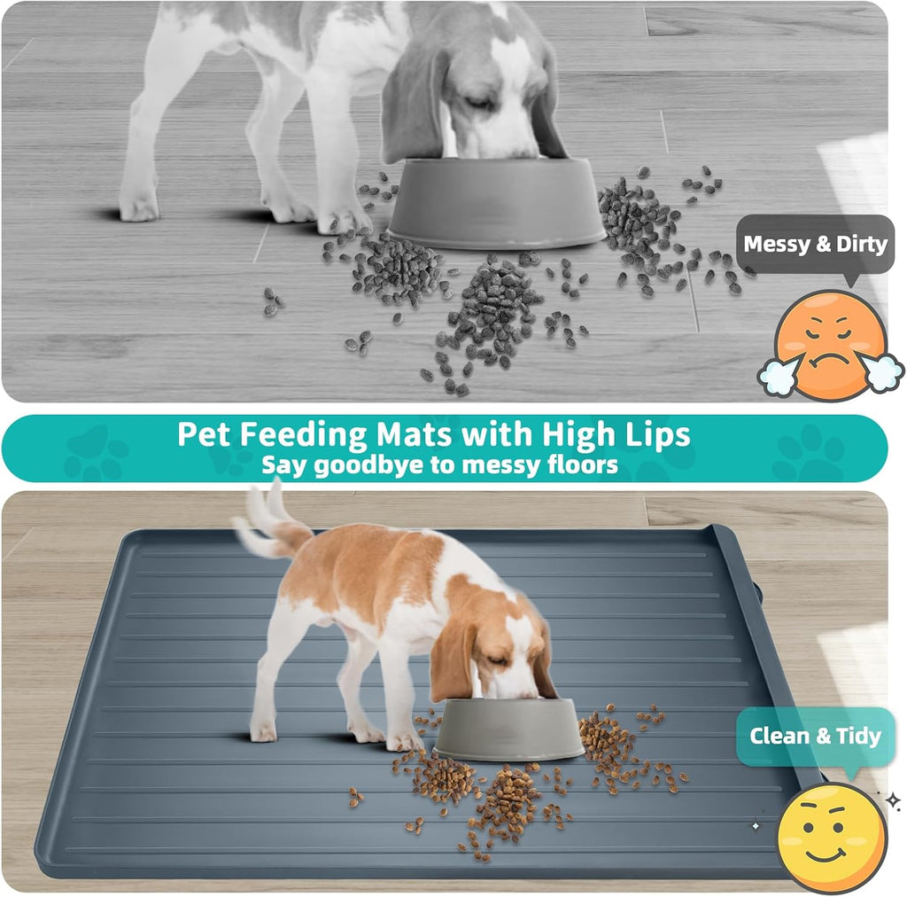 Dog mat for Food and Water - 39.4" x 27" Thickened Large Dog Food Mat