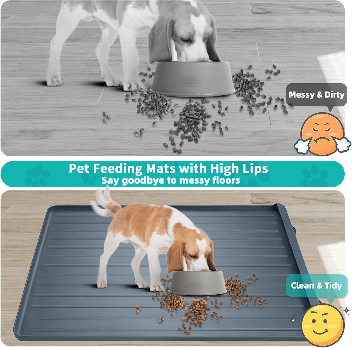 Dog mat for Food and Water - 39.4" x 27" Thickened Large Dog Food Mat