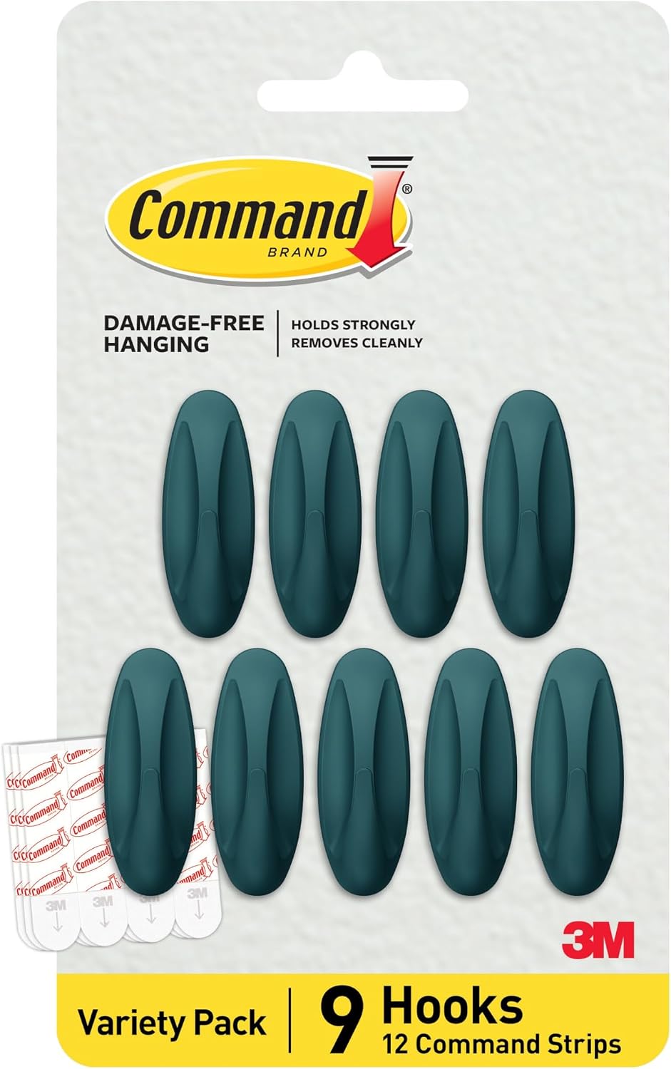 Command Medium Designer Hooks, 9 Hooks, 12 Strips