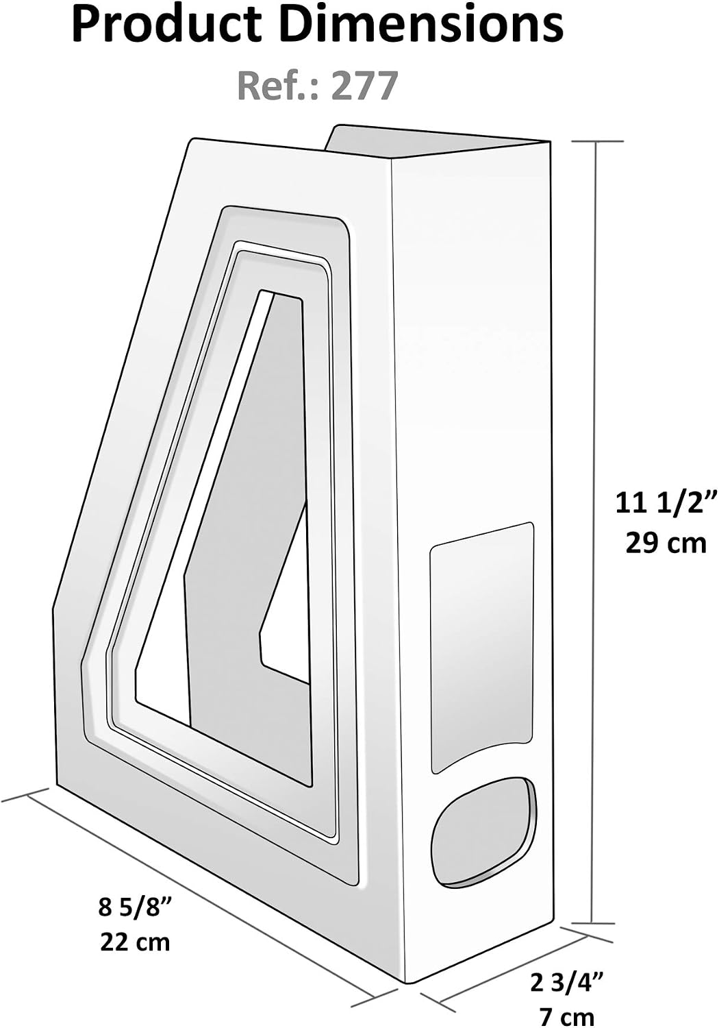 Acrimet Magazine File Holder, Vertical Desk Organizer, Clear, 2 Pack