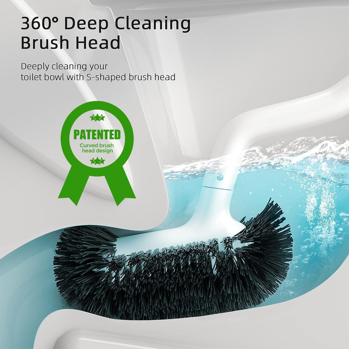 HAMITOR Toilet Bowl Brush Holder Set: Bathroom Deep Cleaning Scrubber