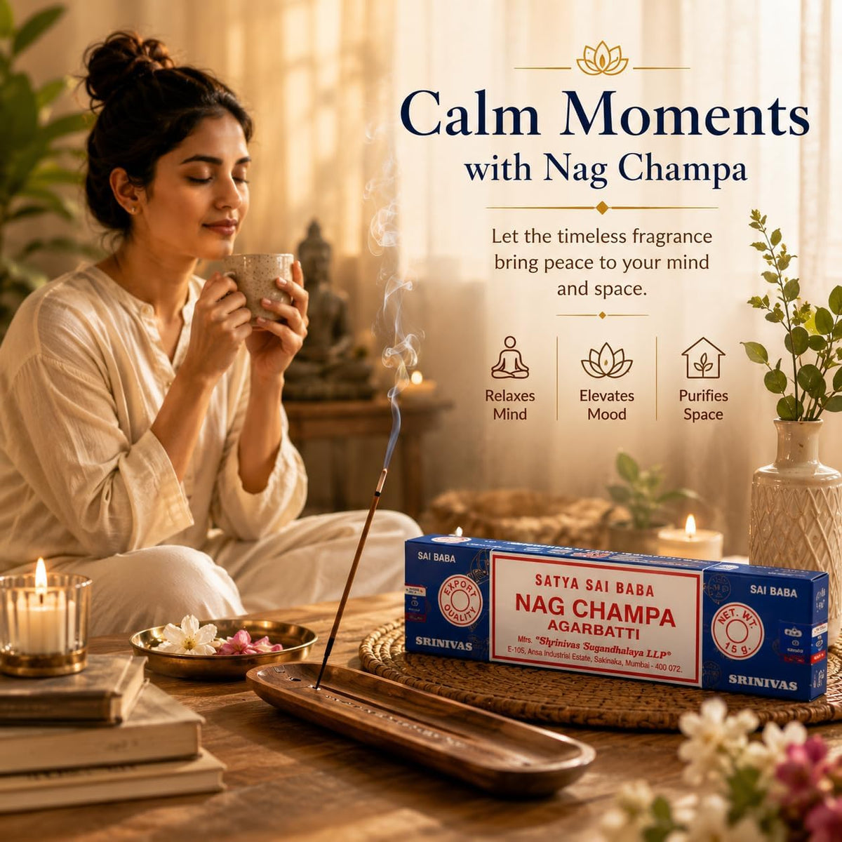 Satya Nag Champa Incense Sticks Variety Pack - 6 Assorted Boxes