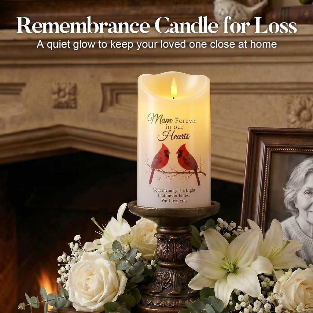 Homemory Cardinal Memorial Candle Sympathy Gifts for Loss of Loved One, Mom