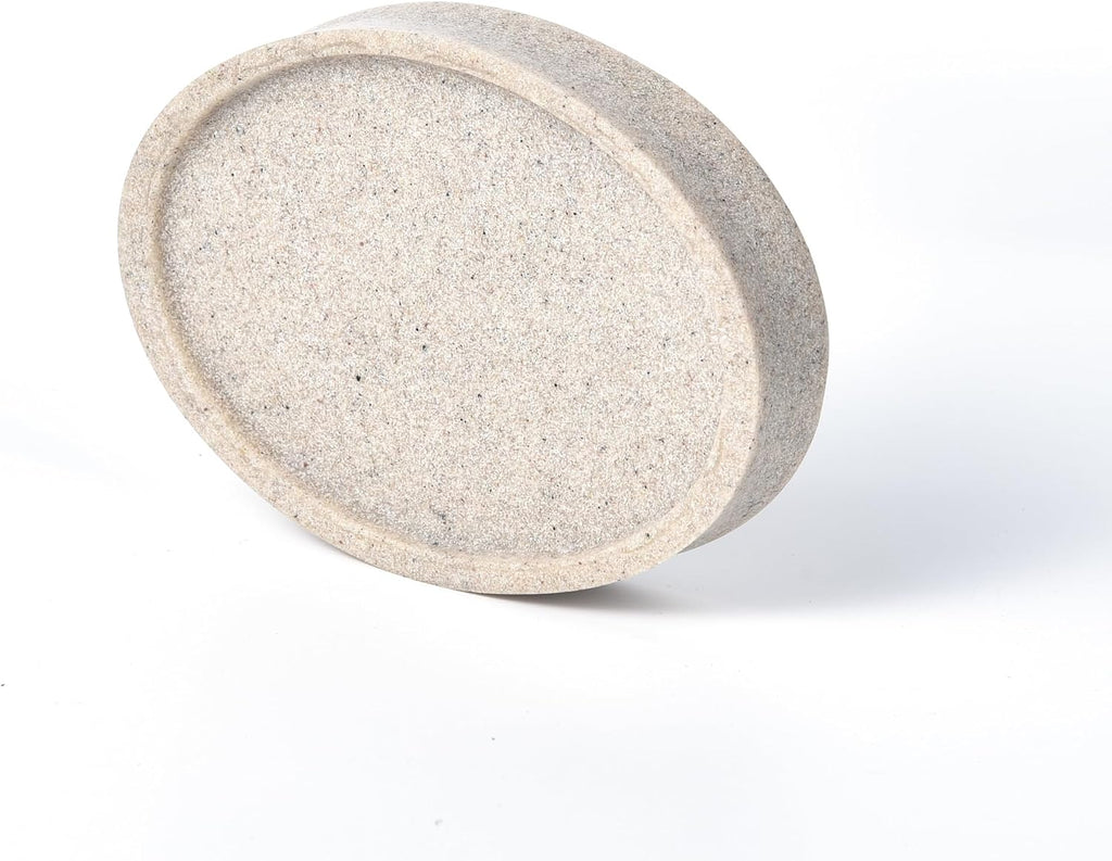 IMEEA Oval Resin Soap Dish for Bathroom Sink Stone-Look Soap Tray Holder