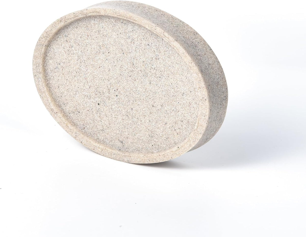 IMEEA Oval Resin Soap Dish for Bathroom Sink Stone-Look Soap Tray Holder