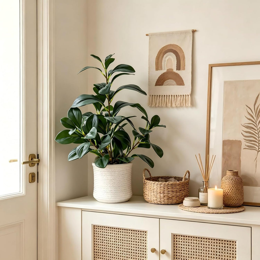 AlphaAcc 16“Artificial Ficus Plant, Faux Plant Home Kitchen Bathroom Decor
