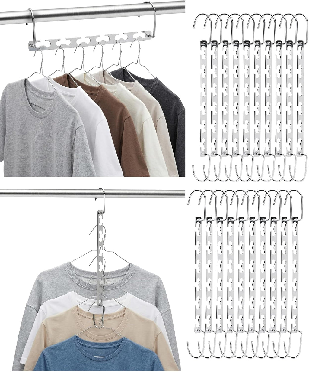 Mr. Pen- Metal Space Saving Hangers for Clothes, 20 Pack, 6 Slots