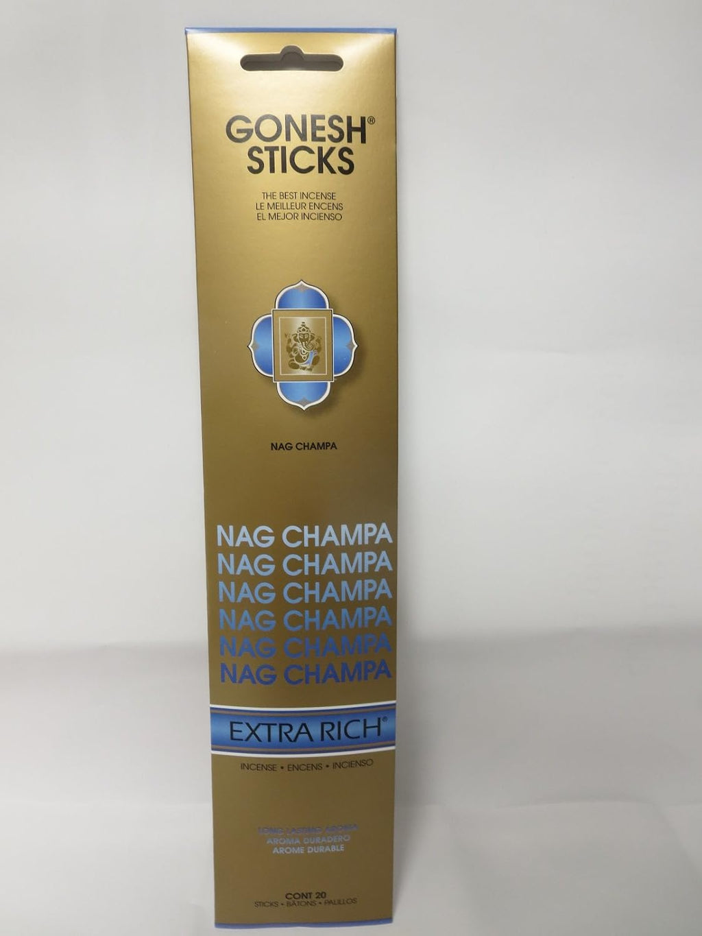 Gonesh Incense Sticks Extra Rich Collection - 12 Nag Champa Pack (240 Sticks)