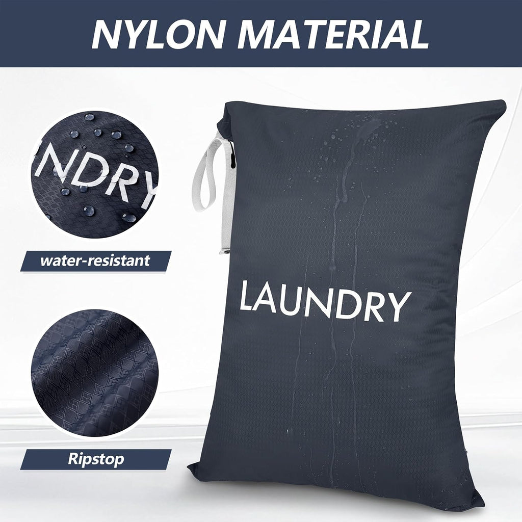 Travel Laundry Bag with Zipper, 50L Lightweight Dirty Clothes Organizer