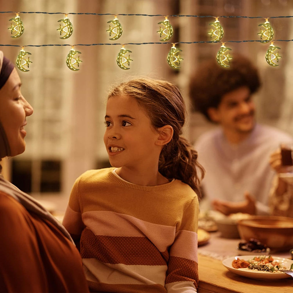 Vigdur Moon String Lights, 10FT Moon Lights Battery Operated with Timer