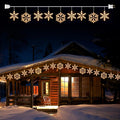 Minetom Snowflake Christmas String Lights with 9 Drops - 13ft 150 Mini Bulb Icicle Lights with Clips, Plug-in Connectable Hanging Lights for Front Porch House Tree Pation Decor