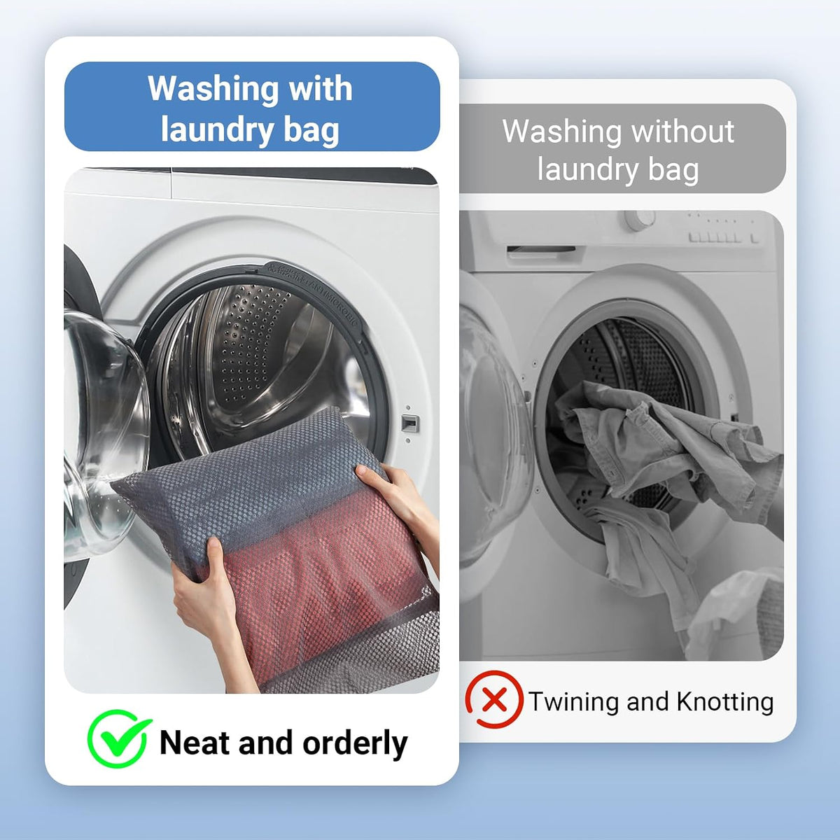 6Pcs Durable Honeycomb Mesh Laundry Bags for Delicates 16 x 20 Inches, Gray