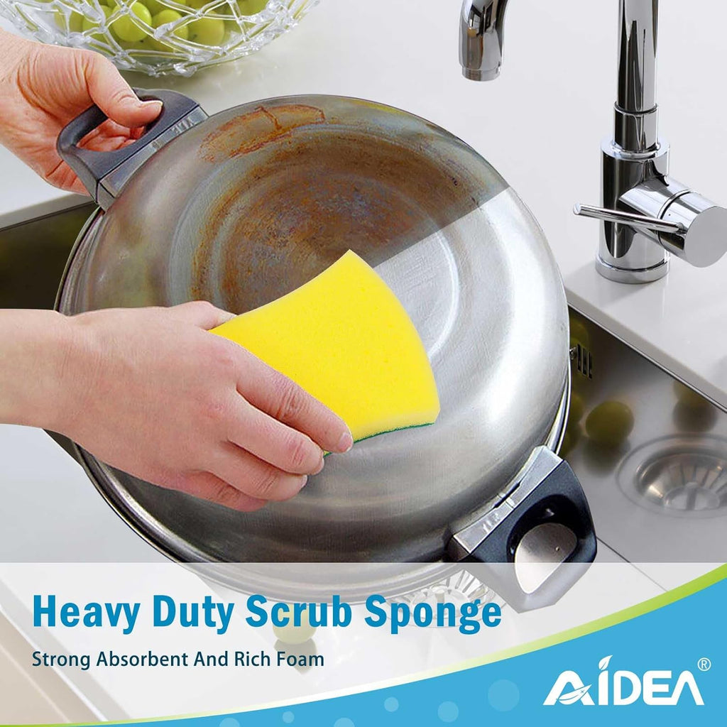 AIDEA Heavy Duty Sponges Kitchen 50PK, Dish Sponge Kitchen, Scrub Sponges