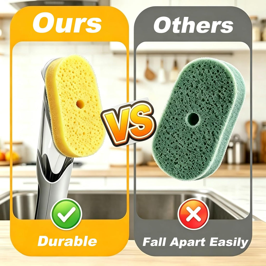 6 Pack Dish Wand Compatible with Scrub Daddy, Non-Scratch Rich Foam Sponges