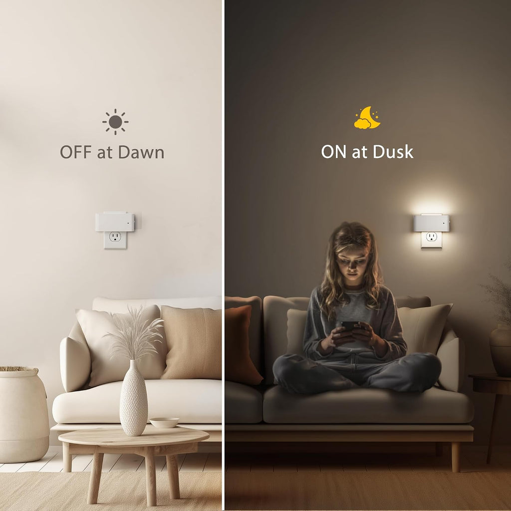 Briignite Night Lights Plug into Wall,Dusk to Dawn Light Sensor,5000K,2Pack