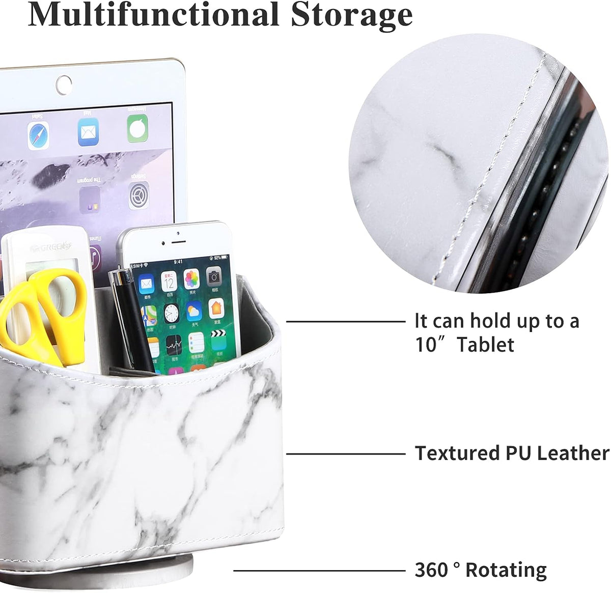 360° Spinning Remote Control Holder,TV Remote Caddy for Nightstand Table