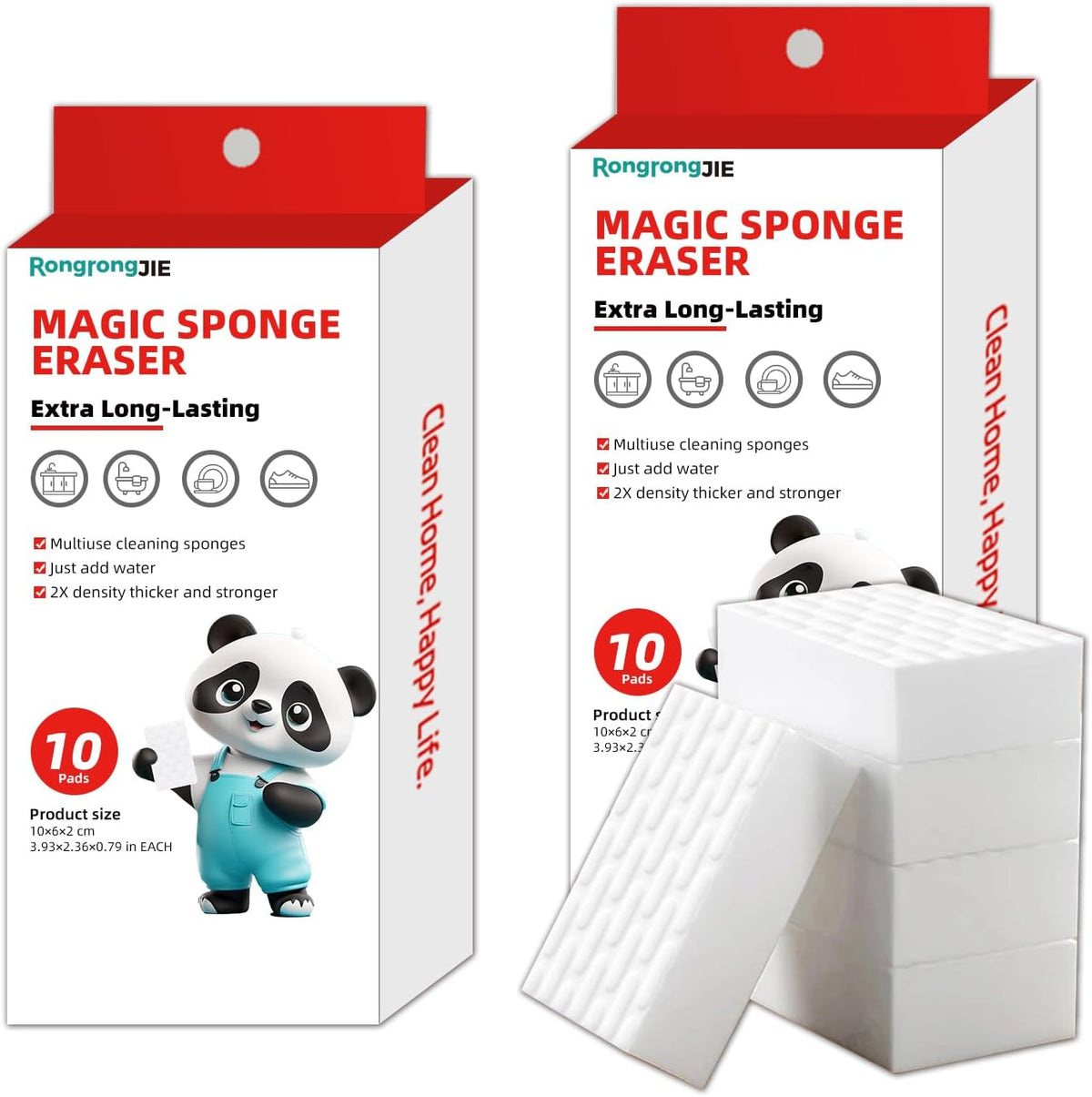 Magic Sponge Eraser, Melamine Sponges for Cleaning, 2X Density, 20 Pcs in Bulk, Long Lasting Scrub Pads for Kitchen, Bathroom, Furniture, Tub, Sink, Floors, Baseboard, Shoes, Wall Cleaner