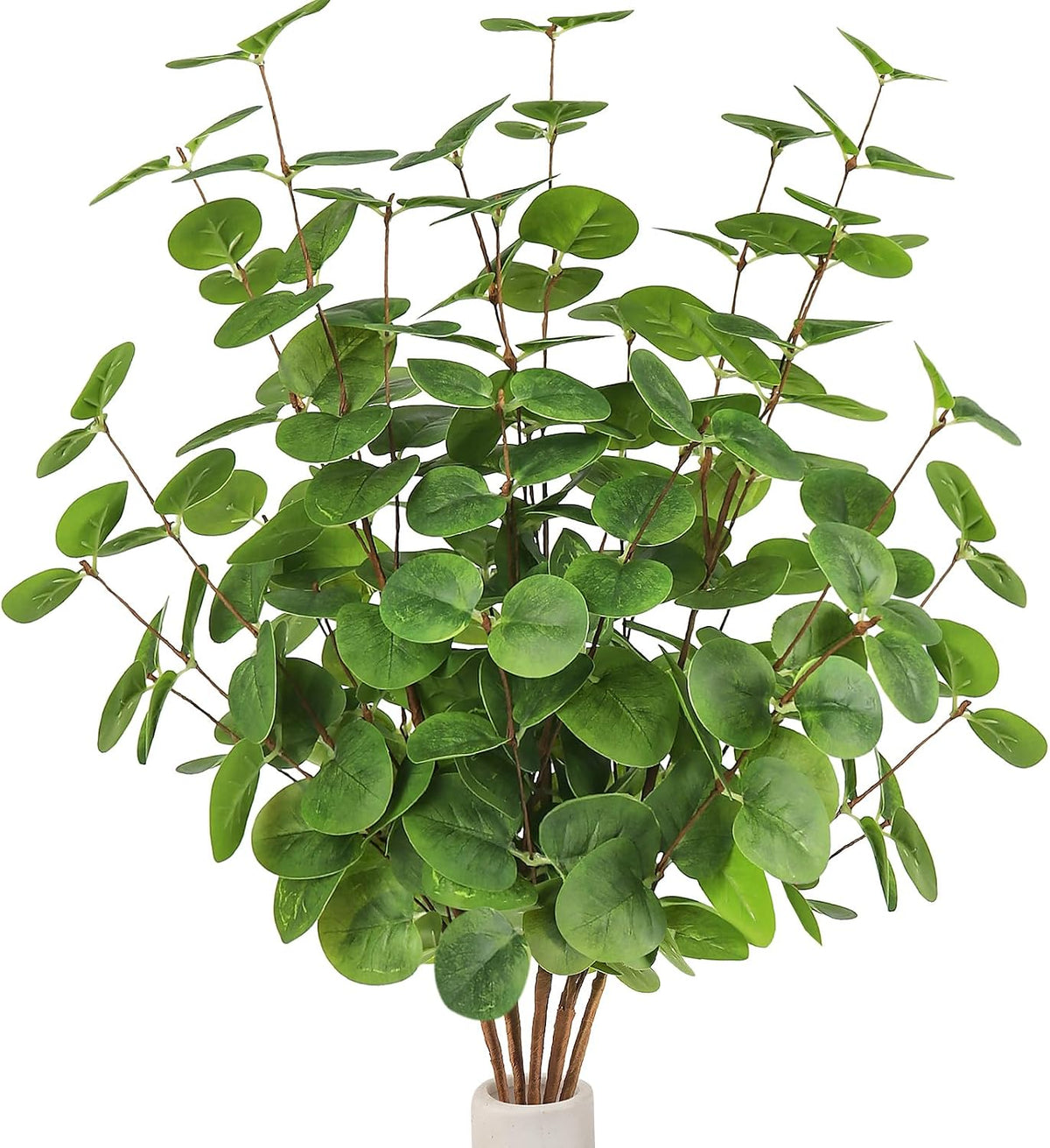 Beferr 5pcs Artificial Eucalyptus Stems Decor 3D Real Touch Tall 24" Faux Eucalyptus Branches Fake Greenery Plants Stems for Vase Home Party Wedding Decorations