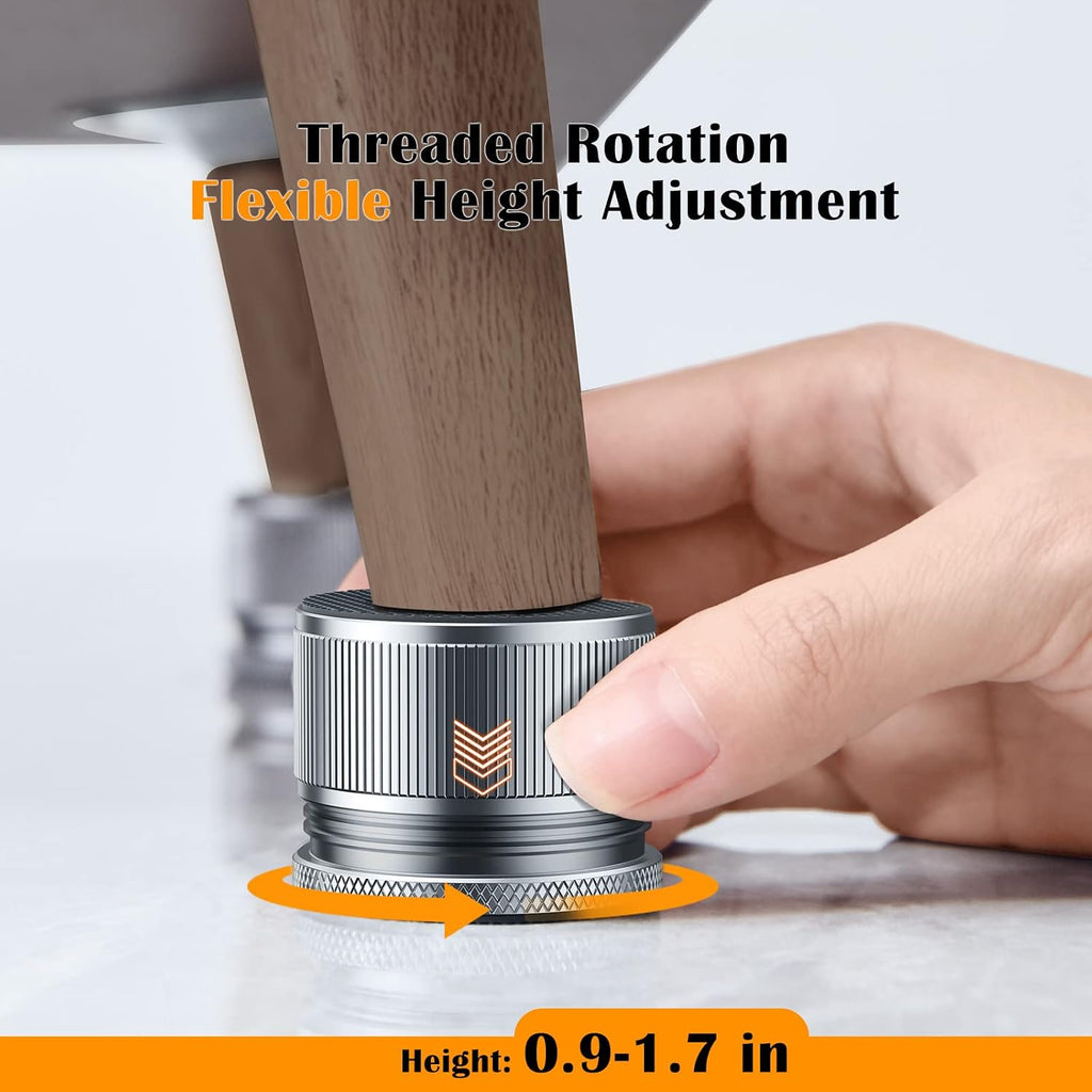 Adjustable Bed Risers 0.9-1.7in, Metal Furniture Riser for Table-Gray 4 Pcs