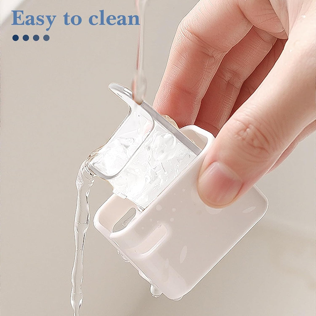 4 Pack Toothbrush Holders for Bathrooms Shower, Wall Mount Toothbrush Organizer with Cover, Self Adhesive Electric Toothbrush Storage, Quick Dry Toothbrush Hanger (Clear)