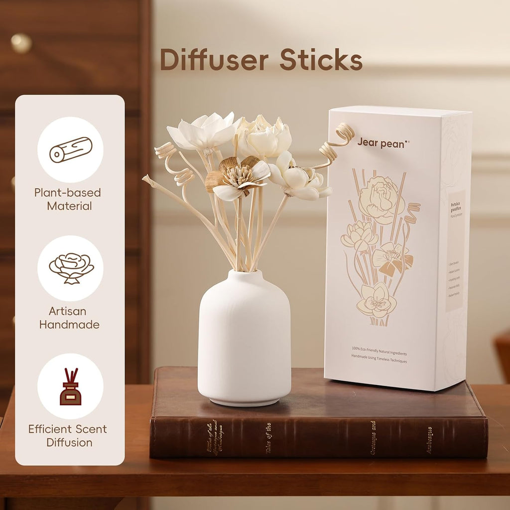 Reed Diffuser Sticks Set of 12 Natural Paper Flower for Home Decor (Intangible Cultural Heritage Series - Sunny)