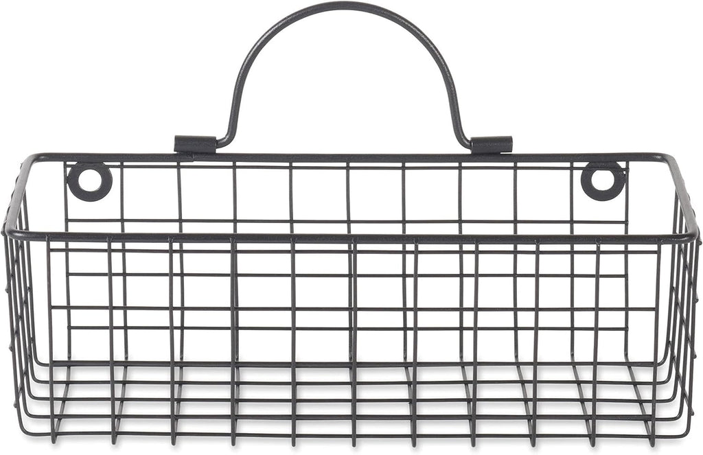 DII Farmhouse Vintage Décor, Wire Wall Basket, Assorted, Black, 2 Piece (Pack of 2)