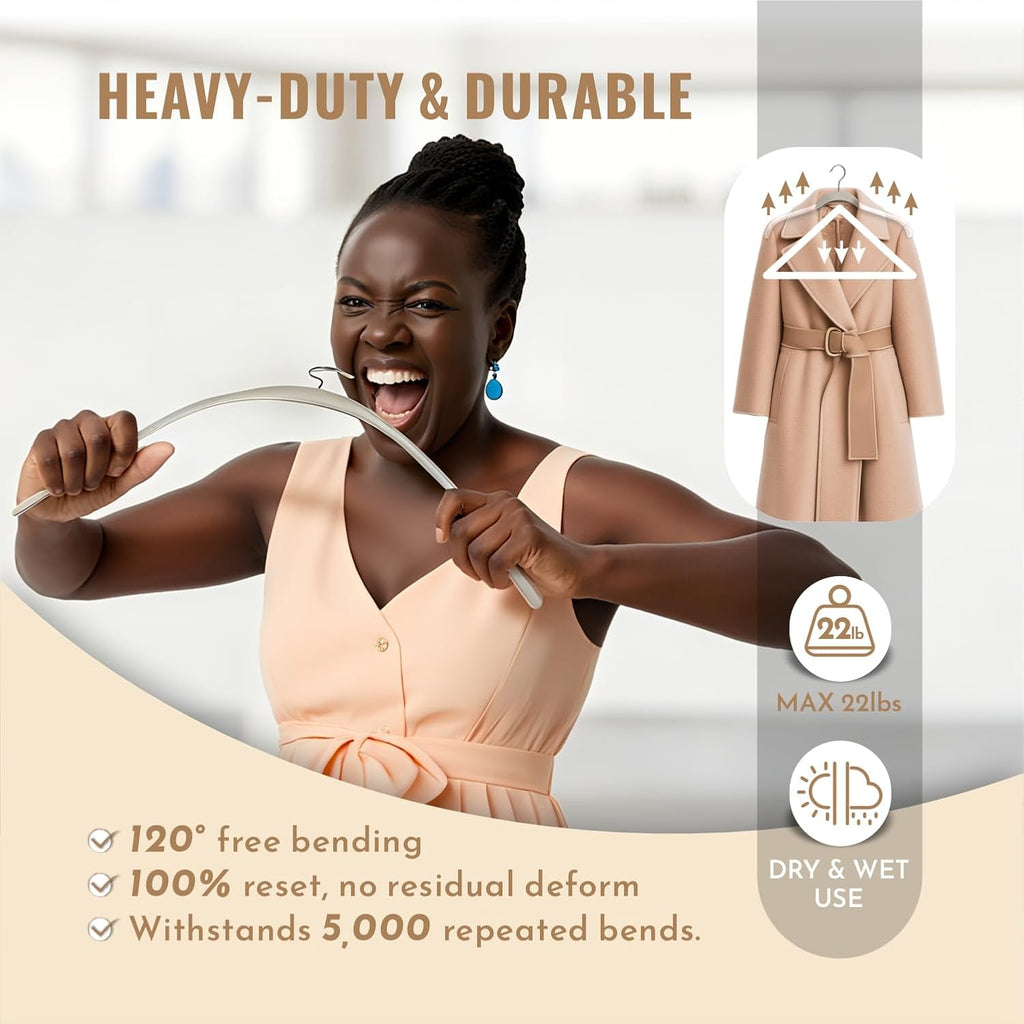 Sishynio Velvet Hangers 30 Pack, Slim Flocked Clothes Hangers Beige